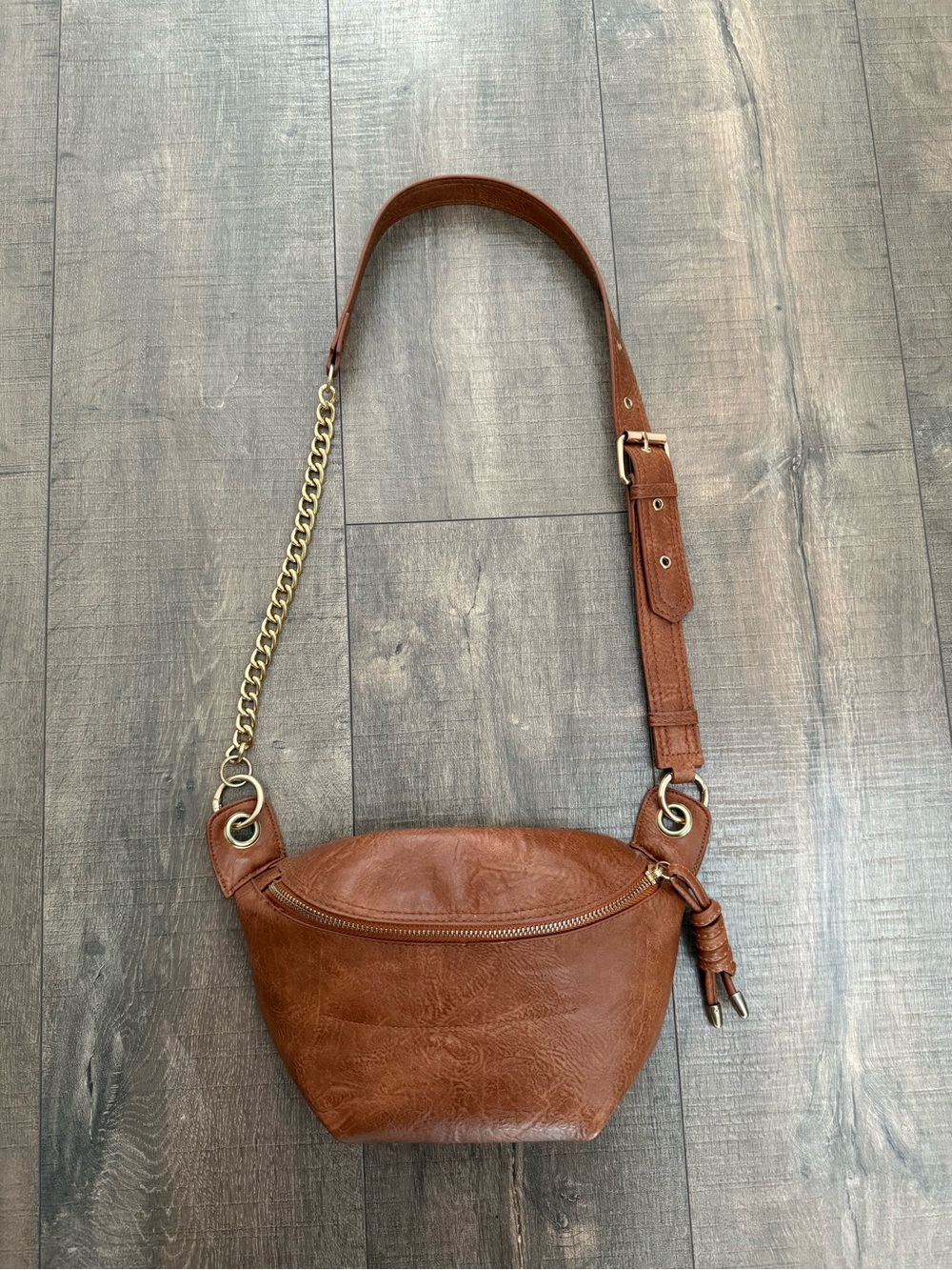 Women's Brown Leather Crossbody Belt Bag
